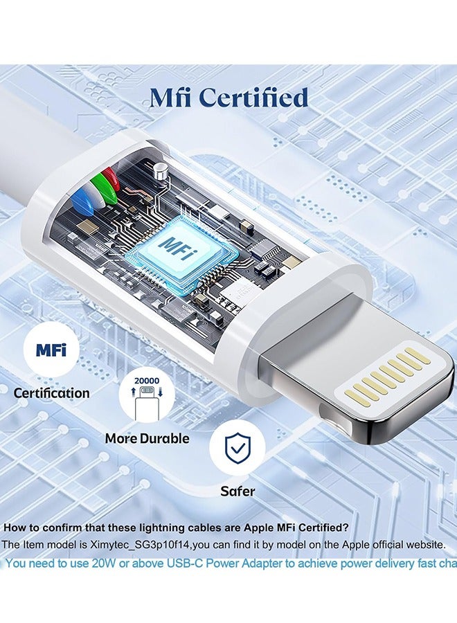 Vosiburo MFi Certified iPhone Charging Cable 2M USB C to Lightning Fast Charging Power Delivery PD 20W Compatible with iPhone 14/14 Pro/14 Plus/14 Pro Max iPad Pro iPhone 8-13 Series For Daily Use Home Office - Image 3