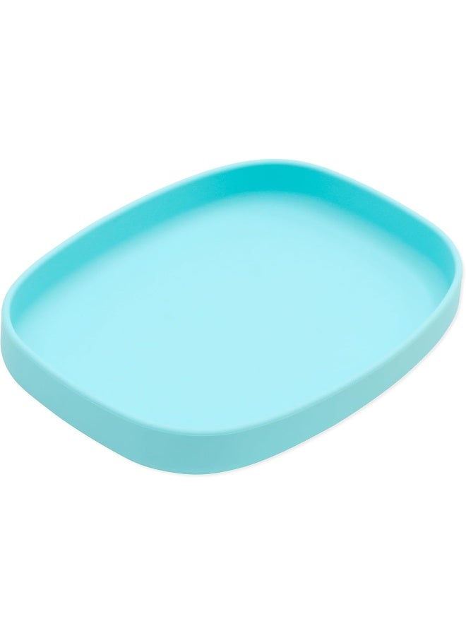 Bumkins Silicone Suction Grip Tray, Kids Large Plate, BPA Free, Microwave and Dishwasher Safe, Blue - Image 1