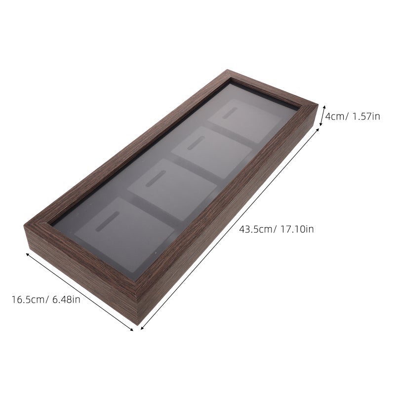 Coffee Solid Wood Medal Display Frame with Wall Mount and Photo Frame for Sports and Military Awards - Image 2