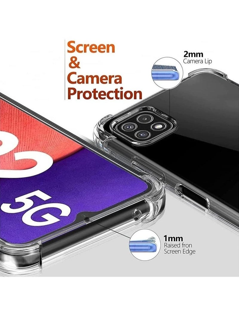 Raxoom Samsung Galaxy A22 5G Case Cover Protective Shock Absorption Bumper soft Transparent Case (Clear) - Image 2