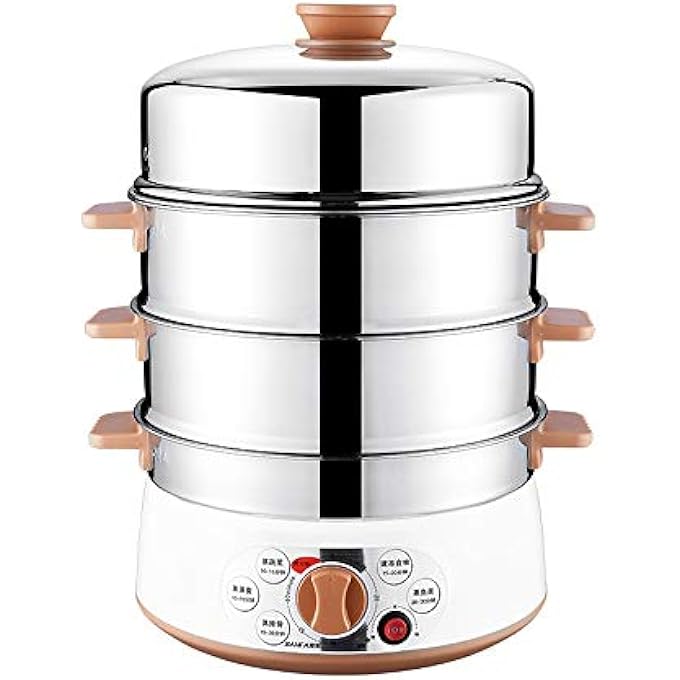 جهاز طهي بالبخار الكهربائي متعدد الوظائف للطعام المنزلي، جهاز طهي بالبخار بقوة 3 طبقات، سعة كبيرة، جهاز طهي بالبخار للمأكولات البحرية - Image 2