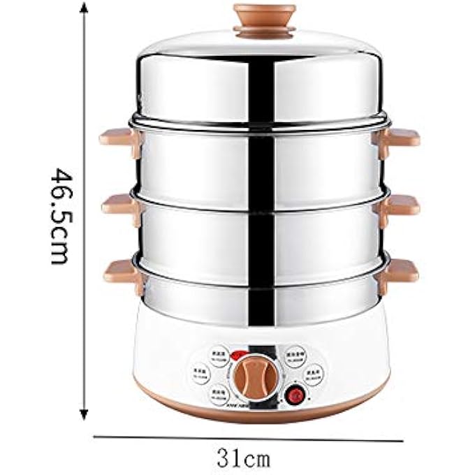 جهاز طهي بالبخار الكهربائي متعدد الوظائف للطعام المنزلي، جهاز طهي بالبخار بقوة 3 طبقات، سعة كبيرة، جهاز طهي بالبخار للمأكولات البحرية - Image 4