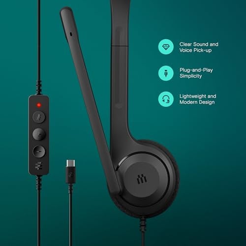 EPOS C1 High-Fidelity USB-C Wired Headset - Crystal-Clear Audio Quality, Exceptional Noise Reduction Mic, Ergonomic Design for Extended Wear, Chromebook Certified for Seamless Integration - Image 3