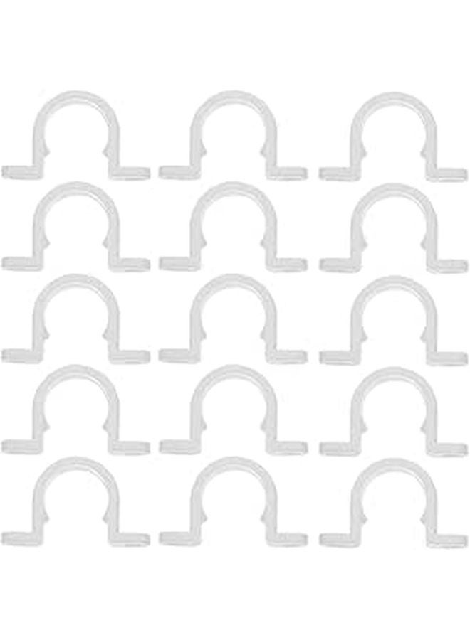 20 مم مشابك أنابيب PVC على شكل حرف U 20 قطعة أربطة أنابيب بلاستيكية متينة لإدارة السباكة والأسلاك الكهربائية - Image 1