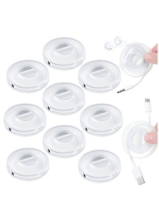 9-Piece Portable Rotatable Cable Organizer and Storage Box, Round Retractable USB and Headphone Cable Winder for Home, Office, and Classroom - Transparent Design for Easy Management. - pzsku/Z0E54FA13BD4A7315BA05Z/45/_/1723096932/6c203007-2624-45c8-a086-a136796231be