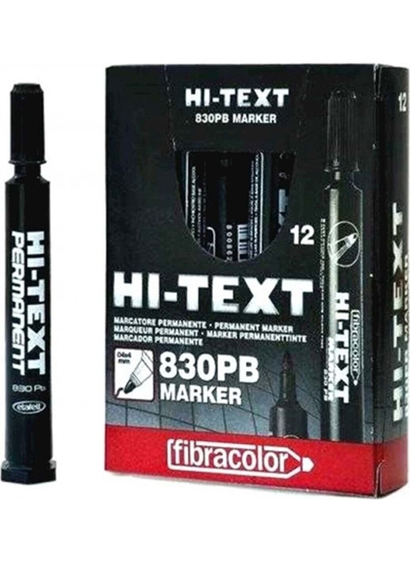 Fibracolor Hı-Text 20 Box (240 Pieces) 830PB Round Tip Permanent Pen Box Pen  - Image 5