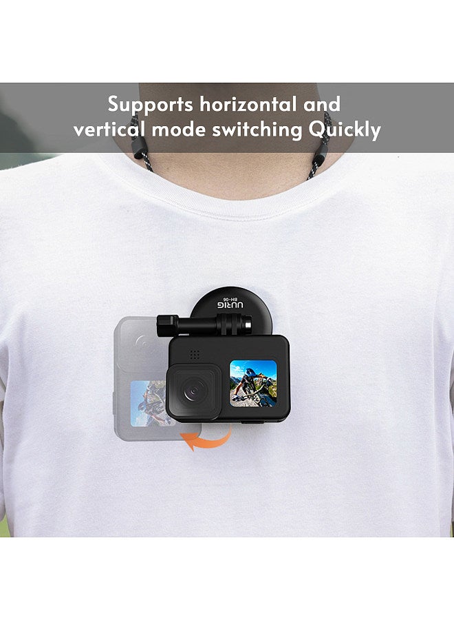 UURIG BH-06 Magnetic Sports Camera Neck Holder Mount Quick Release with 1/4 Inch Screw Adapter Lanyard Replacement for GoPro Hero 11/10/9/8 DJI Insta360 Sports Cameras  - Image 4