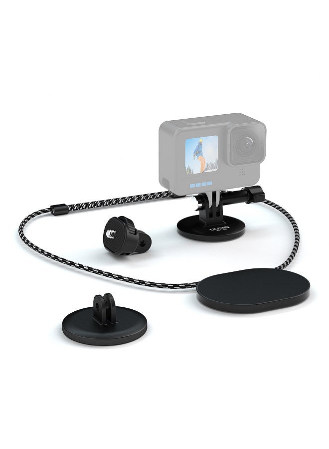 UURIG BH-06 Magnetic Sports Camera Neck Holder Mount Quick Release with 1/4 Inch Screw Adapter Lanyard Replacement for GoPro Hero 11/10/9/8 DJI Insta360 Sports Cameras  - Image 1