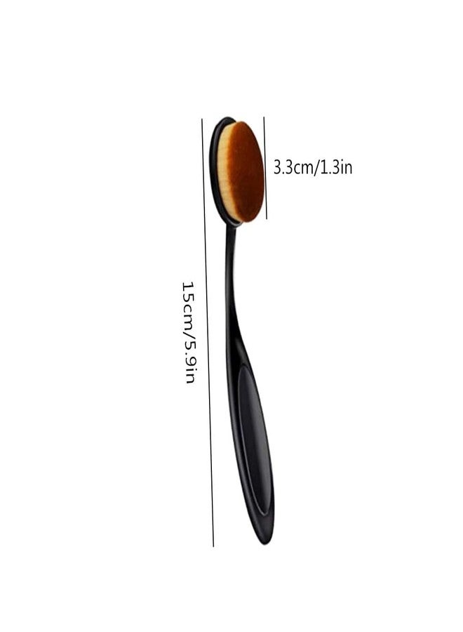 Calitate24 Oval Makeup Brush, Toothbrush Foundation Brush Makeup Brush Loose Powder Toothbrush Brushes for Blending Liquid, Cream, Flawless Powder Cosmetics Tools - Image 2