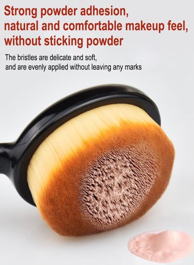 Calitate24 Oval Makeup Brush, Toothbrush Foundation Brush Makeup Brush Loose Powder Toothbrush Brushes for Blending Liquid, Cream, Flawless Powder Cosmetics Tools - Image 4