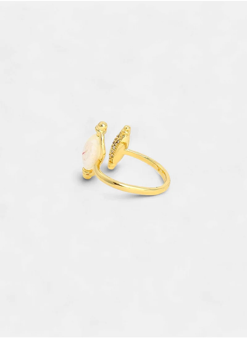 SOHI Stone Studded Adjustable Finger Ring