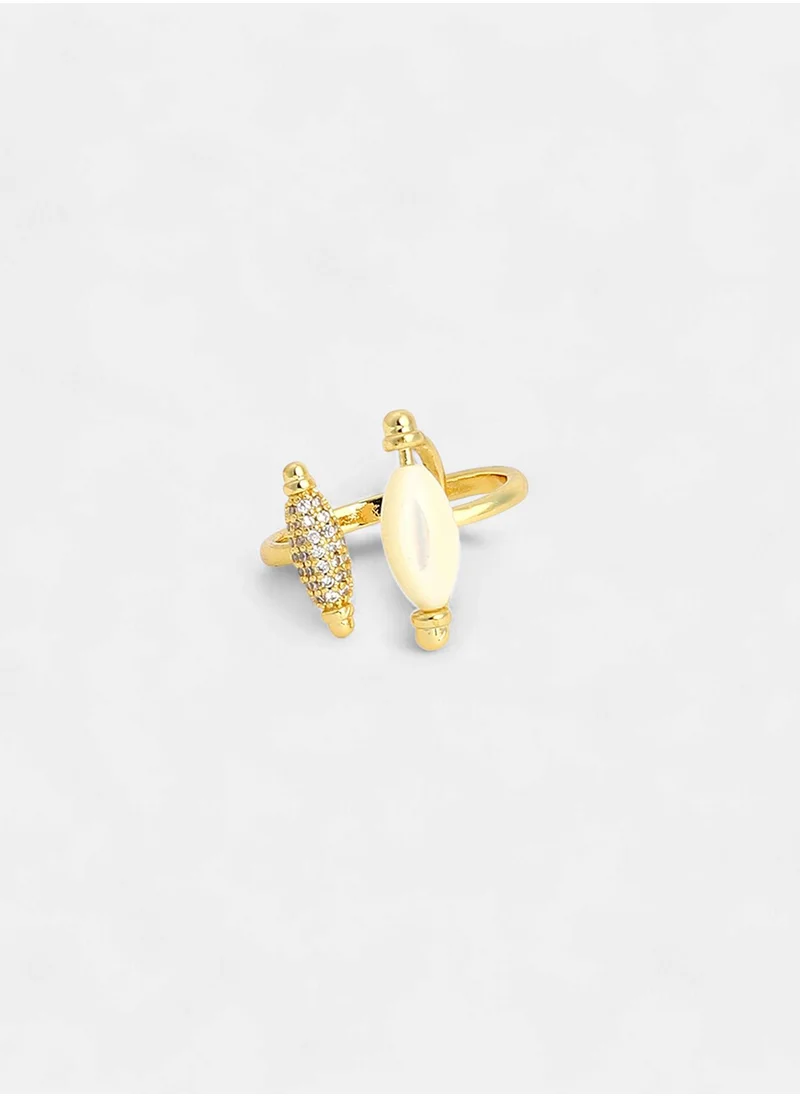 SOHI Stone Studded Adjustable Finger Ring