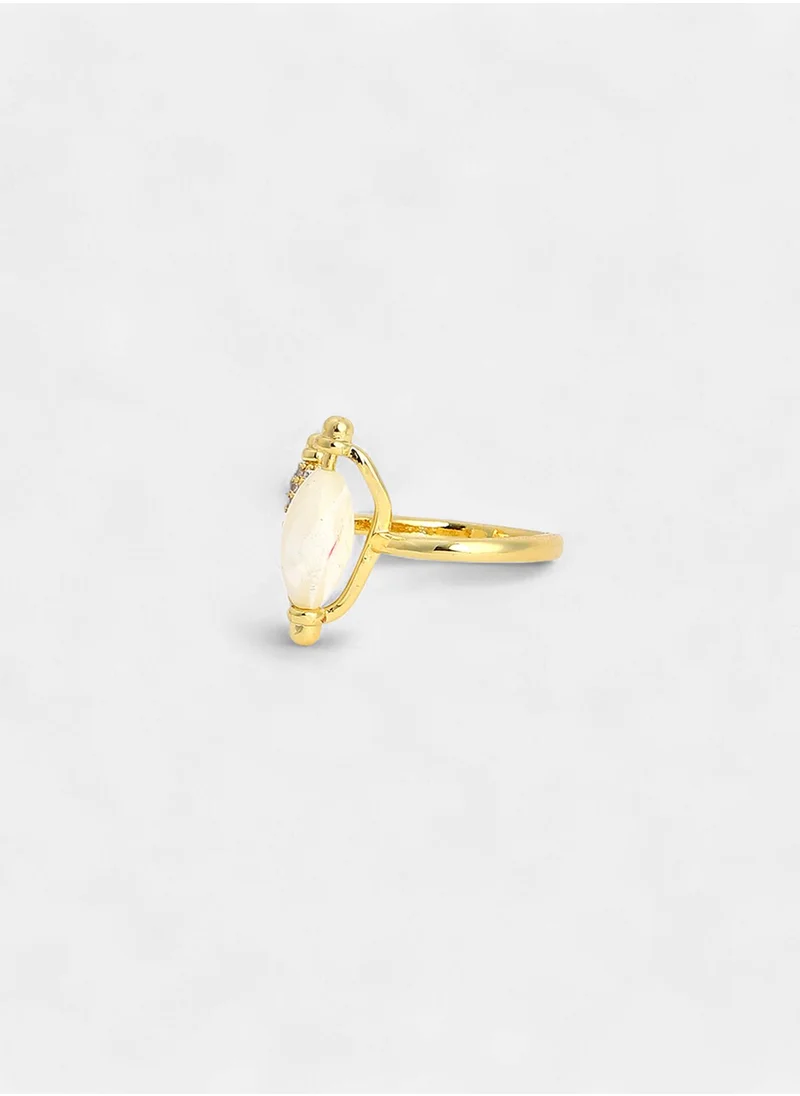 SOHI Stone Studded Adjustable Finger Ring