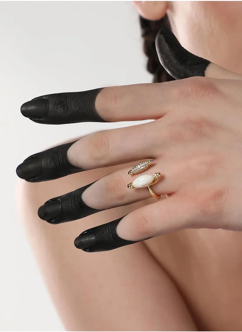 SOHI Stone Studded Adjustable Finger Ring