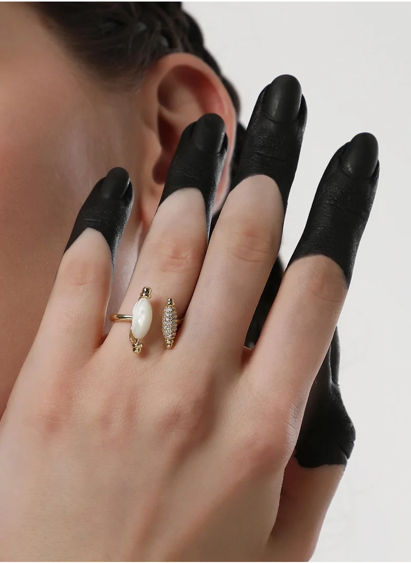 SOHI Stone Studded Adjustable Finger Ring