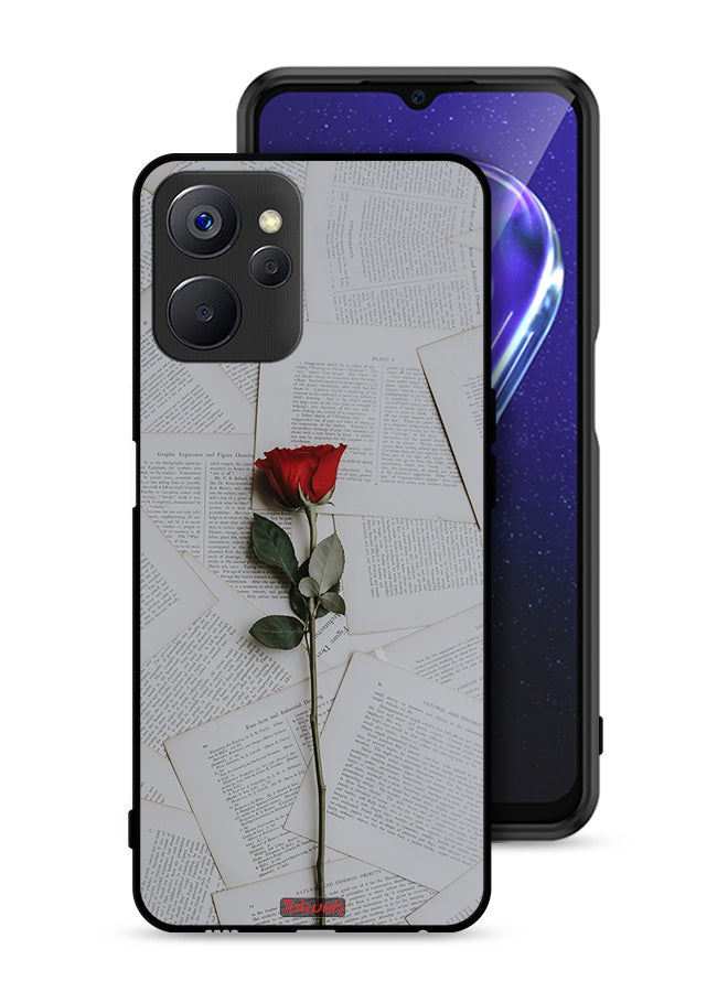 Tolwak Realme 9i 5G Protective Case Cover Rose On Papers - Image 1