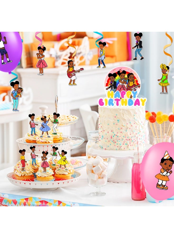 FRUITFUL PARTY Gracie Birthday Party Supplies, 47pcs Gracie Party Decorations Set - Gracie Balloons, Cake Topper, Cupcake Toppers for Gracie Birthday Party Supplies - Image 4