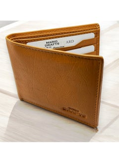 MARIO DRAFTS Mario Drafts Genuine Leather Bifold Wallet, Tan  - Image 4