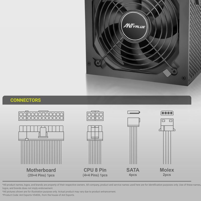 Ant Value ECO400 Non Modular Gaming Power Supply/PSU for PC - Image 5