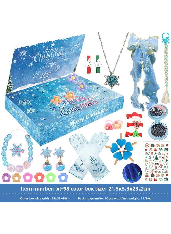 null - 亚马逊圣诞盲盒降临日历倒计时独角兽冰雪饰品女孩节日礼物玩具-颜色:XT-98冰雪饰品盲盒 - Image 1