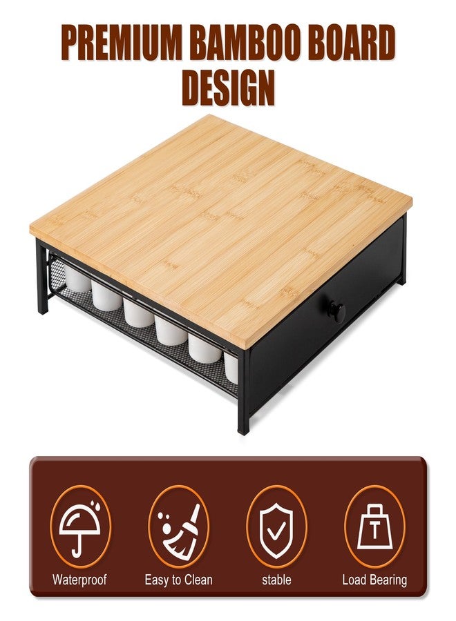 ROWISE Bamboo Coffee Pod Drawer Holder for K Cups, Coffee Capsule Organizer for Home Office, Kitchen, 36 Pods Capacity - Image 4