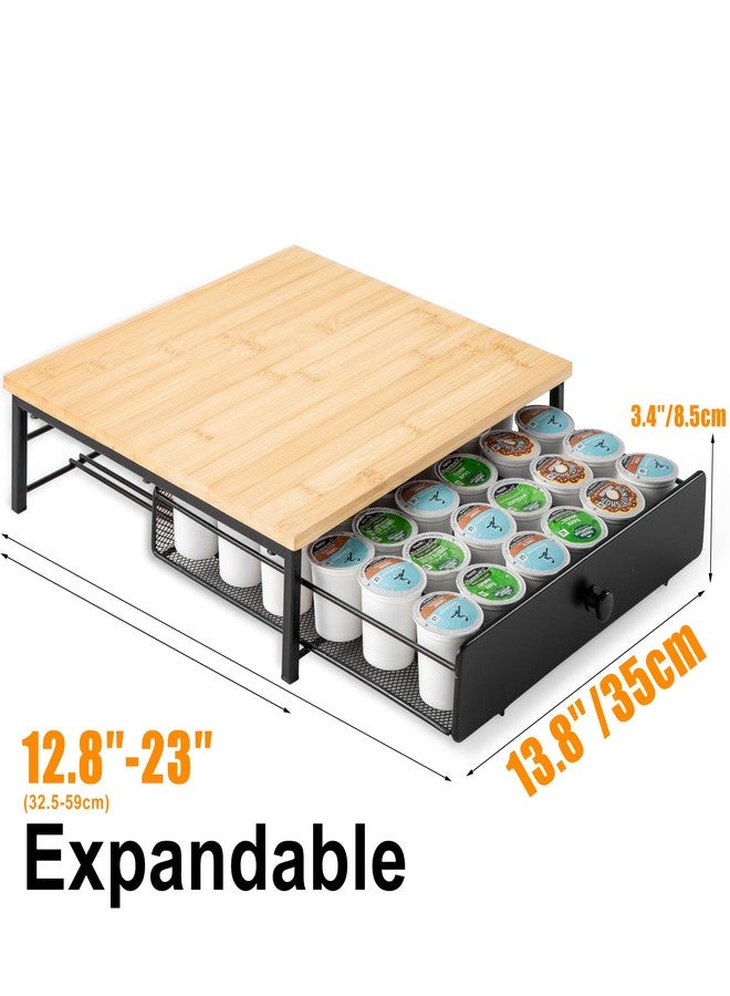 ROWISE Bamboo Coffee Pod Drawer Holder for K Cups, Coffee Capsule Organizer for Home Office, Kitchen, 36 Pods Capacity - Image 3