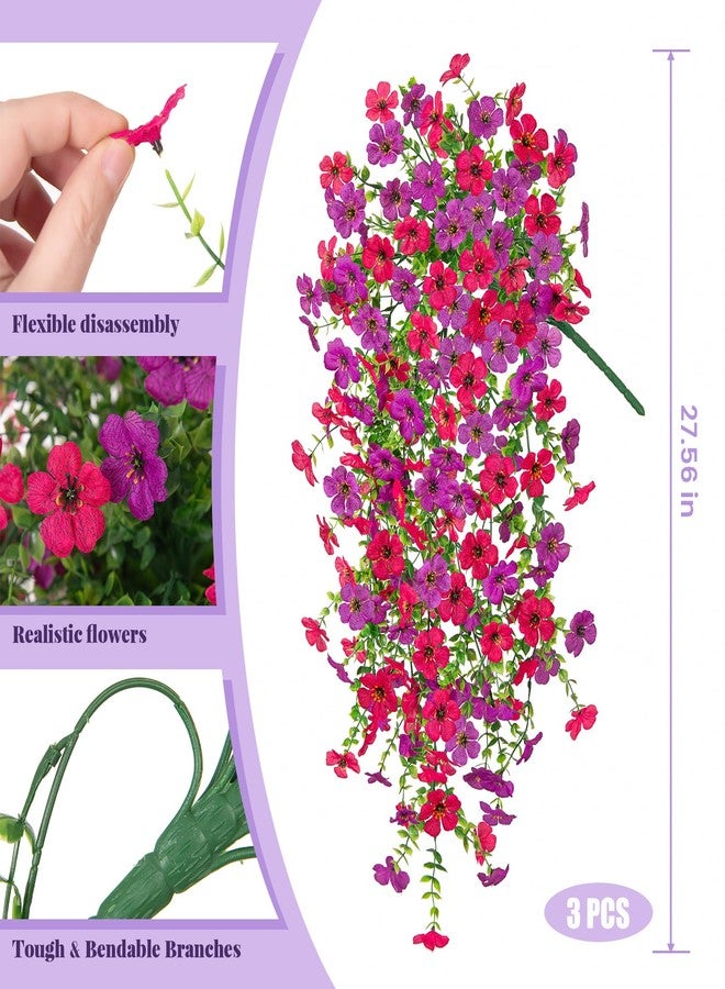 Hrobek Artificial Fake Hanging Flowers Plants for Outdoor Spring Decoration,3 PCS Faux Silk Daisy with Boston Ferns,UV Resistant Look Real for Outside Home Indoor Planter Porch Patio Balcony Yard Decor - Image 5