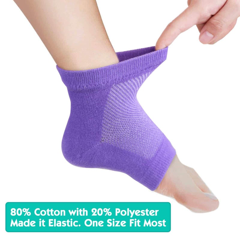 Selizo 6 Pairs Heel Moisturizing Socks Open Toe Socks Cracked Gel Heel Socks Foot Toeless Heel Repair Socks for Women Dry Hard Cracked Feet, 6 Colors - Image 4