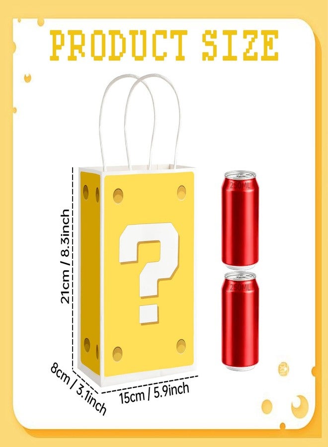 Pinsit 24 PCS Question Mark Party Gift Bags for Party, Supplies Birthday Decorations, Video Game Themed Paper Goodie Bags for Kid Adult - Image 3