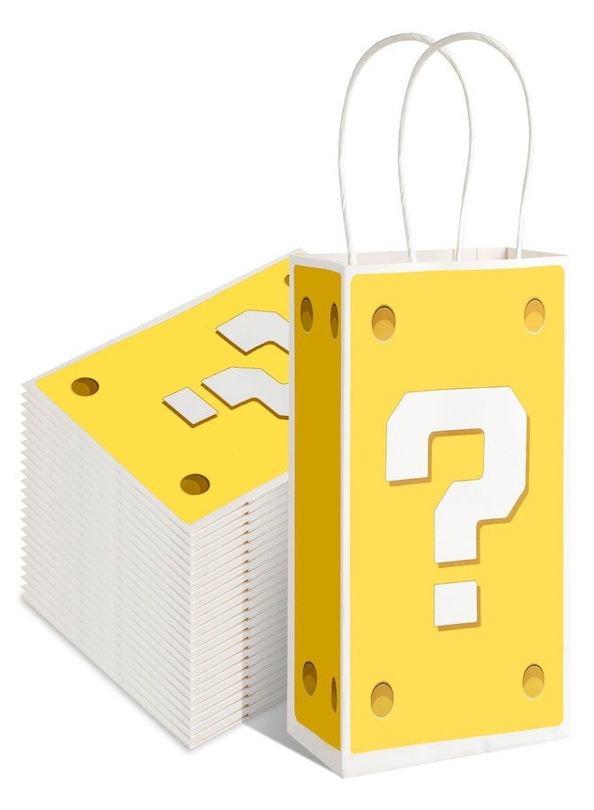 Pinsit 24 PCS Question Mark Party Gift Bags for Party, Supplies Birthday Decorations, Video Game Themed Paper Goodie Bags for Kid Adult - Image 1