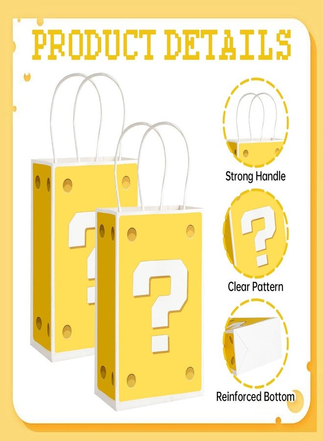 Pinsit 24 PCS Question Mark Party Gift Bags for Party, Supplies Birthday Decorations, Video Game Themed Paper Goodie Bags for Kid Adult - Image 4