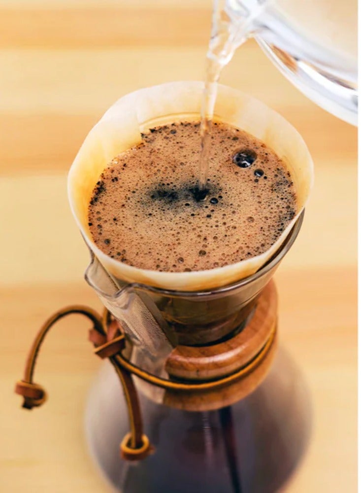 Chemex 3 Cup Classic Coffee Maker, Borosilicate Glass with A Polished Wood Collar and Leather Tie - 15oz - Image 3