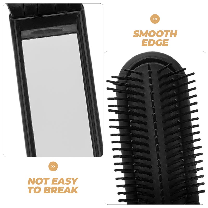 Portable Hair Brush, Collapsible for Easy Travel Use, Integrated Mirror for Quick Touchups - Image 5