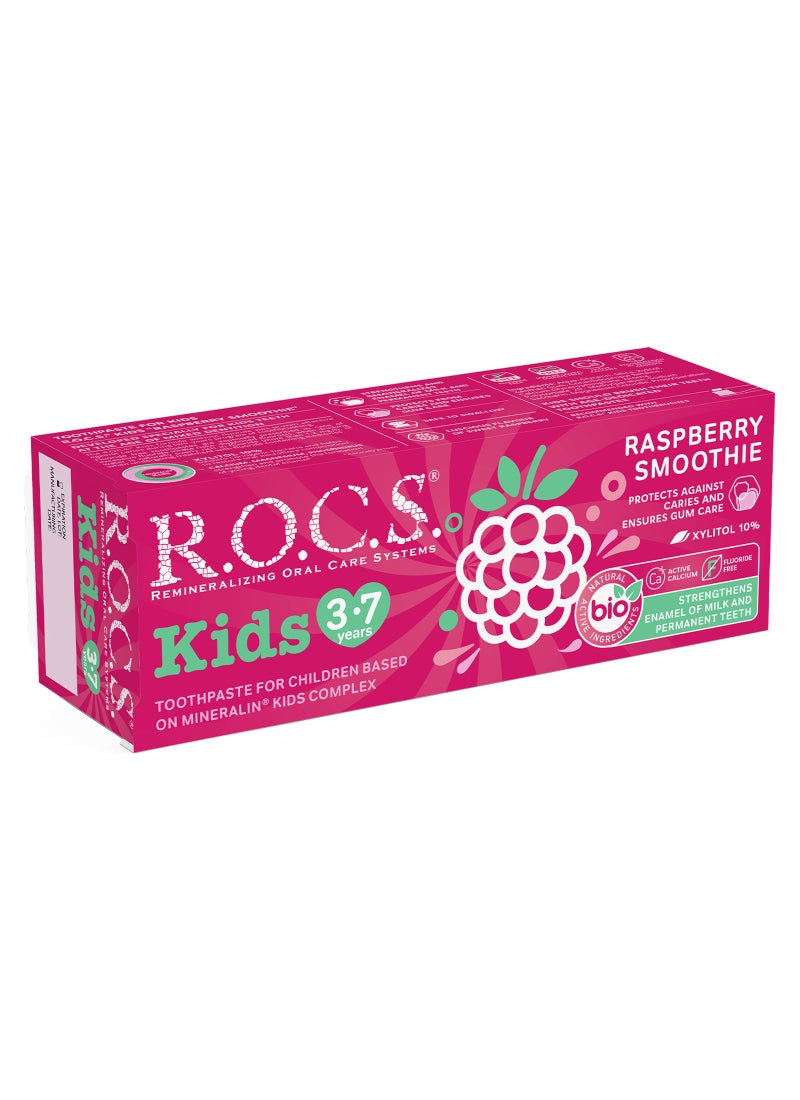 R.O.C.S Kids Raspberry Smoothie Toothpaste For Children 3-7 Years 45g - Image 3