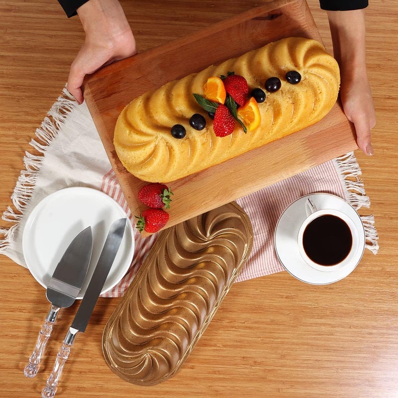 سيرينك صينية كعكة الرغيف من Serenk Fun Cooking، غير لاصقة، لخبز الخبز، قالب مصبوب بمخددات، 13.3 × 5.5 بوصة، صفراء - Image 5