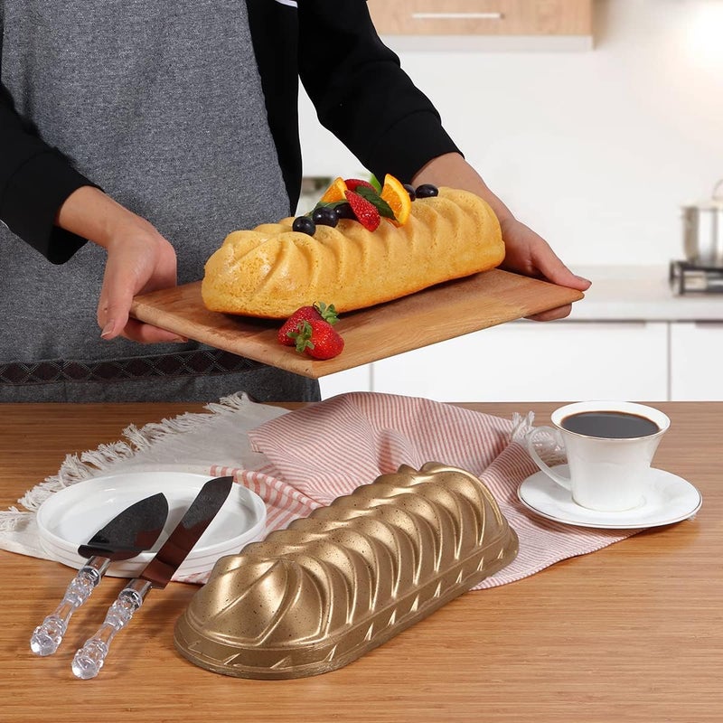 سيرينك صينية كعكة الرغيف من Serenk Fun Cooking، غير لاصقة، لخبز الخبز، قالب مصبوب بمخددات، 13.3 × 5.5 بوصة، صفراء - Image 4