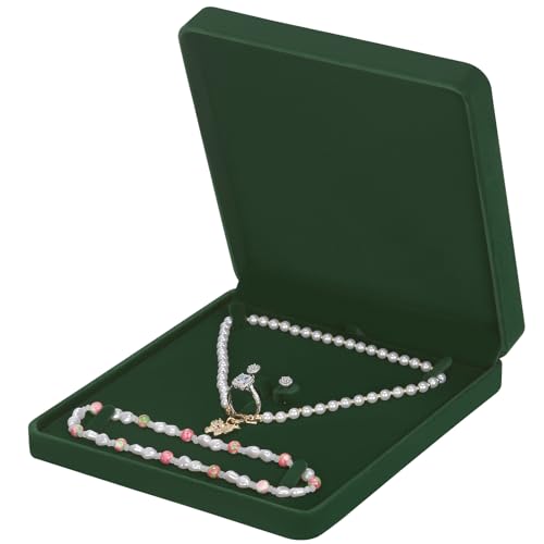 LETURE Velvet Jewelry Set Box, Velvet Gift Box for Bracelet Necklace Earring Ring (Green) - Image 5