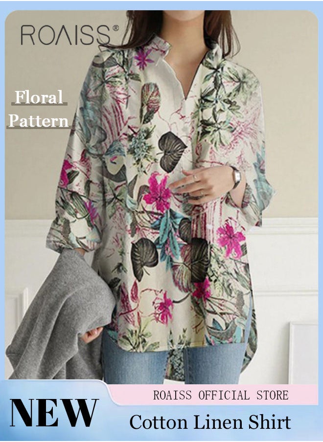 Ladies Stylish Lapel Shirt for Daily Commute Single Breasted Long Sleeve Top with Simple Design and Loose Fit Featuring a Beautiful Floral Pattern - pzsku/Z0E557F21C96D52F24388Z/45/_/1691370576/c0b9dc24-816c-4311-a83a-67cf6afd527c