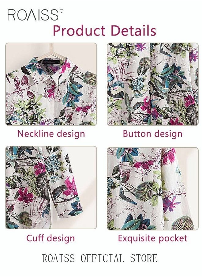 Ladies Stylish Lapel Shirt for Daily Commute Single Breasted Long Sleeve Top with Simple Design and Loose Fit Featuring a Beautiful Floral Pattern - pzsku/Z0E557F21C96D52F24388Z/45/_/1691388691/fb95f258-662d-4f1e-ab5b-87f9be72d9b3