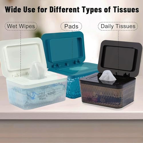 Hswt Wipes Dispenser Seal-Designed Wipe Dispenser Holder Wipes Case Box for Bathroom Keep Wipes Fresh, Dust-Proof & Non-Slip - Image 3