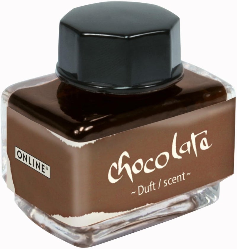 Online 17062/3 Ink of The Senses Chocolate, Ink Colour Brown, with Scent, Ink Bottle 15 ml, in Carton Packaging - Image 1