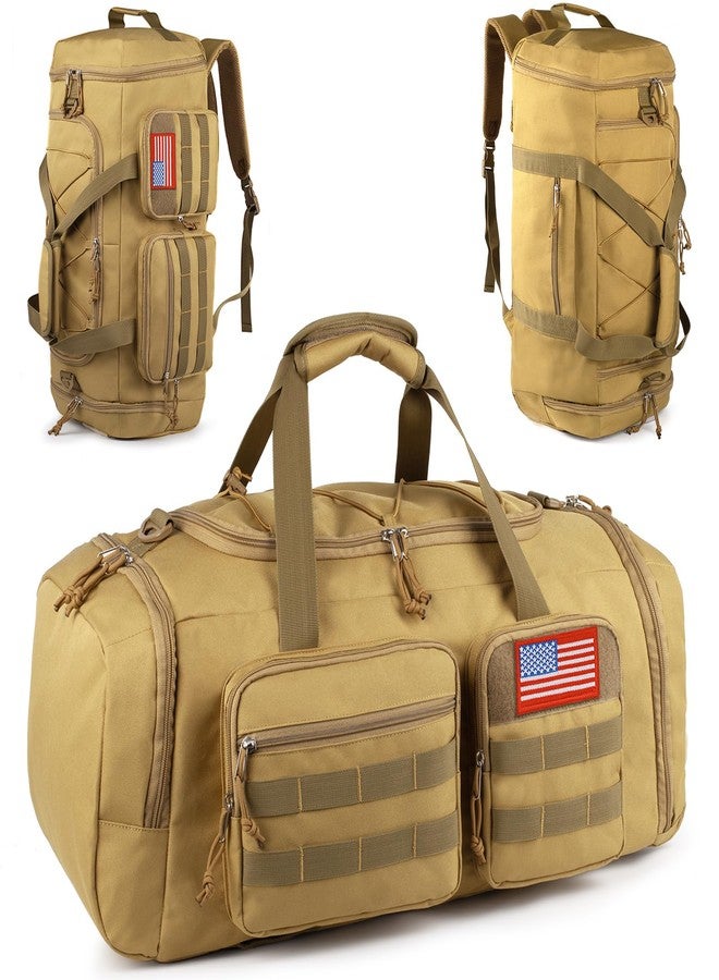 ATRIPACK Tactical Gym Bag for Men，50L Large 3 in 1 Sports Duffle Bag with Shoes Compartment for Travel,Water Resistant Travel Backpack Weekender Overnight Bag with Wet Pocket for Women, Brown, Medium, Tactical - Image 1