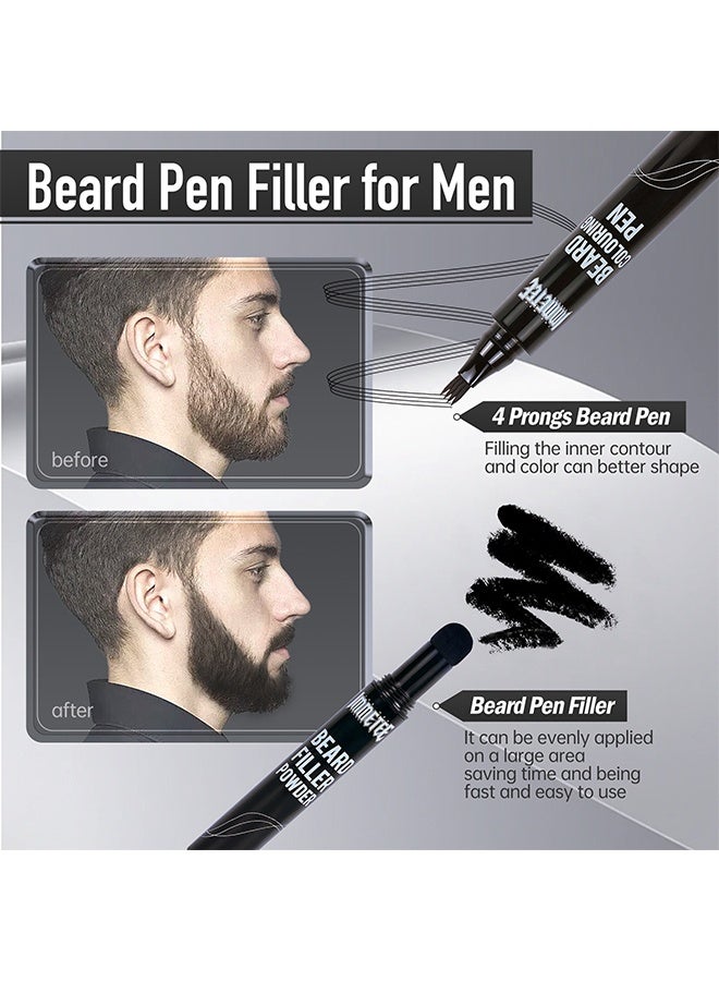 Immetee Beard Pencil Filler For Men, Beard Pencil Kit Beard Filler Pen 2ml, Natural Beard Styling Pencil, Waterproof And Sweat-Proof, Long-Lasting Coverage, Suitable For Creating Natural Beards, Mustaches And Eyebrows (Black) - Image 2