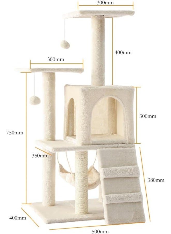 NeoStyle Cat Tower, Indoor Cat Tree with Sisal Covered Catch Posts and Plush Catch Balls, Suitable for Small and Medium-sized Cats - Image 2