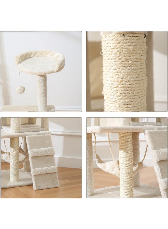 NeoStyle Cat Tower, Indoor Cat Tree with Sisal Covered Catch Posts and Plush Catch Balls, Suitable for Small and Medium-sized Cats - Image 4