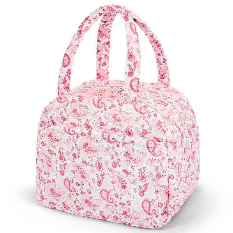 WOBAGMEN Quilted Lunch Box for Women,Lunch Box for Teen Girls,Cute Lunch Bags for Work, School,Office,Picnic,Travel (peisili) - Image 1