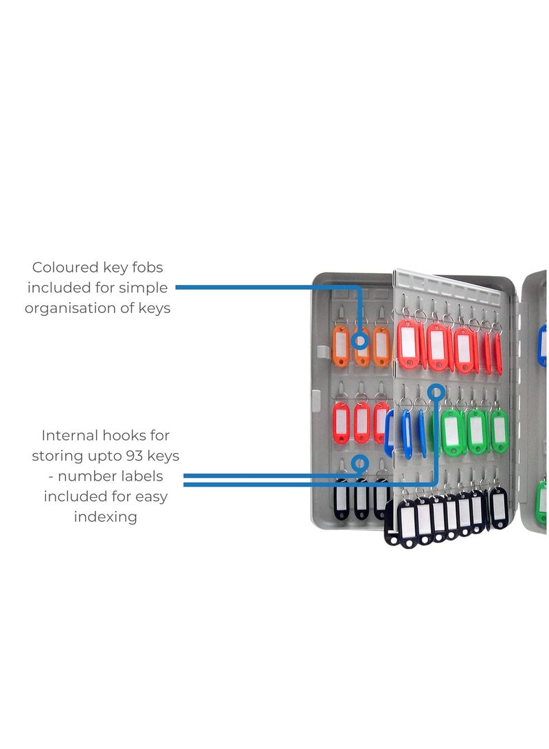 Key Cabinets 93 keys Lock Box for House Key - Iron Material Key Box for Wall with Key Hooks & Key Labels - Key Organizer Box and Safe for Car Real Estate Key Storage - Image 4
