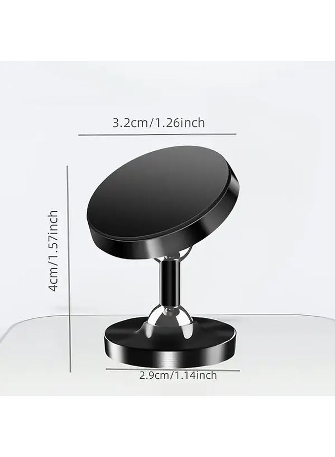 Silvery Aluminum Alloy Magnetic Engine Car Phone Holder 360 Degree Rotation Dashboard Mount - Image 2