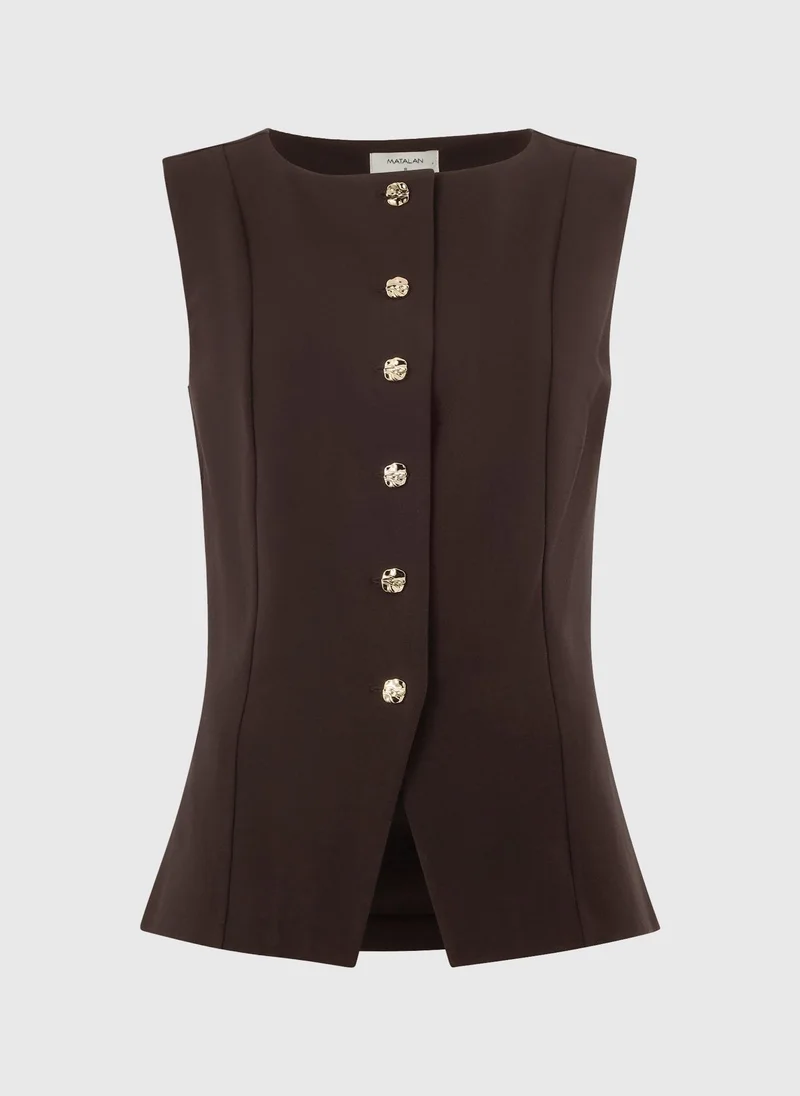 Matalan Chocolate Brown Ponte Waistcoat