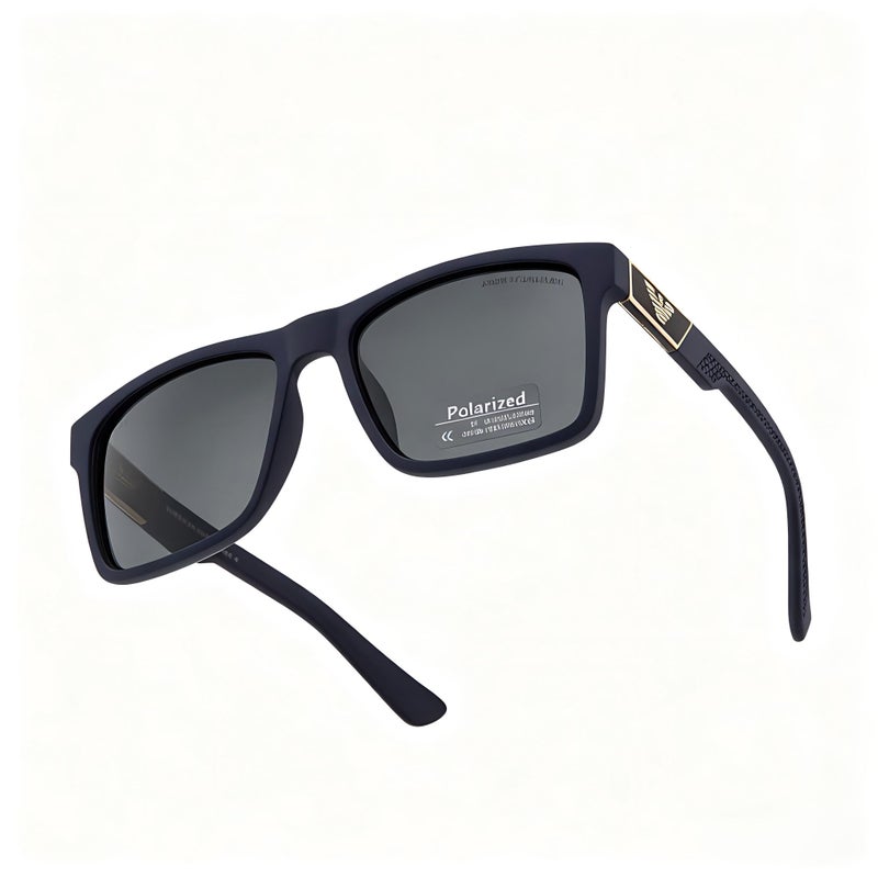 Armani Fashion Design Men's 0EA82002 Rectangle Sunglasses Blue Frame Grey Lenses - Image 4